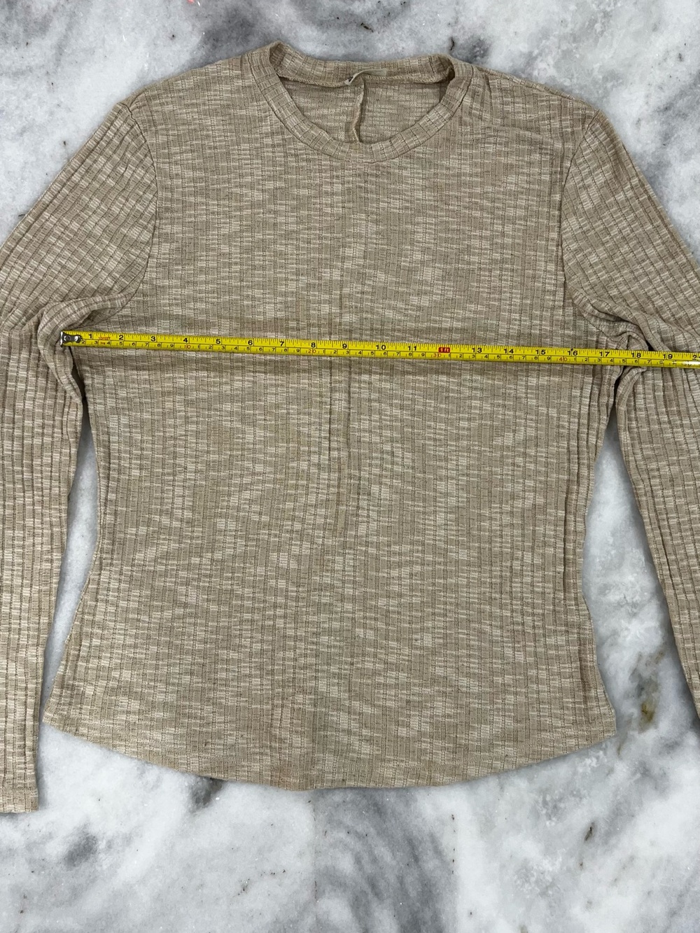 Free People Men’s Ribbed Crewneck Sweater — Heathered Beige